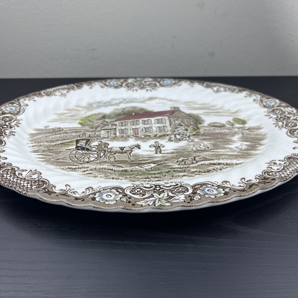 Johnson Brothers Heritage Hall Brown Penn Fieldstone 12" Oval Serving Platter - Picture 2 of 8